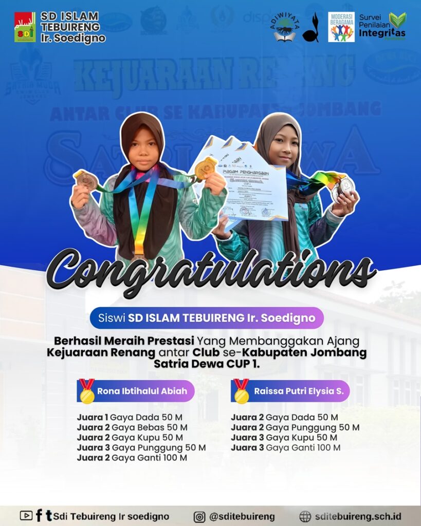 Sekolah Prestasi! Delegasi SD Islam Tebuireng Raih Kejuaraan di Ajang Satria Dewa Cup 1